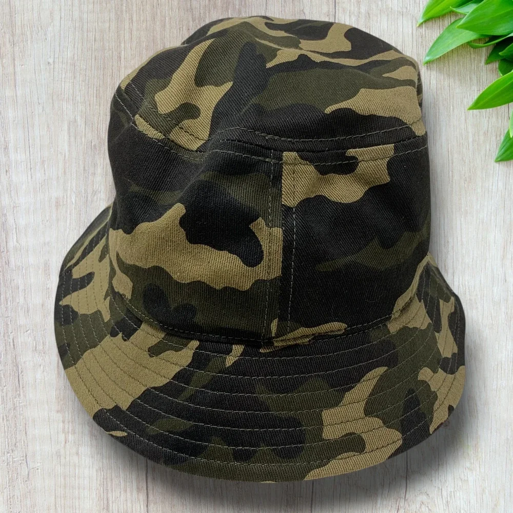 St. Thomas US Virgin Islands Camo Camouflage Canvas Bucket Hat Cap Beach Party